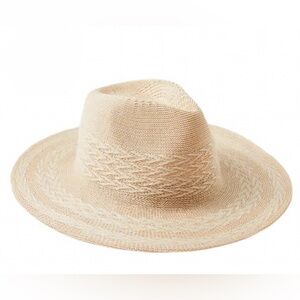 NWT FREE PEOPLE Adjustable Arrow Woven Packable Sun Hat One Size Ivory/Beige